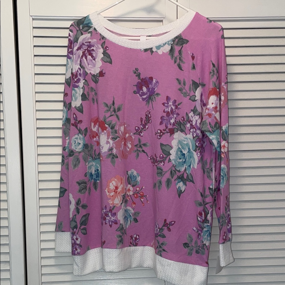 Honeyme Lavender Mesh Top, L